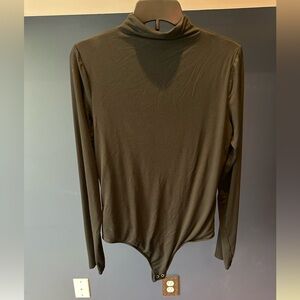 Express mock neck thong bodysuit black sz M